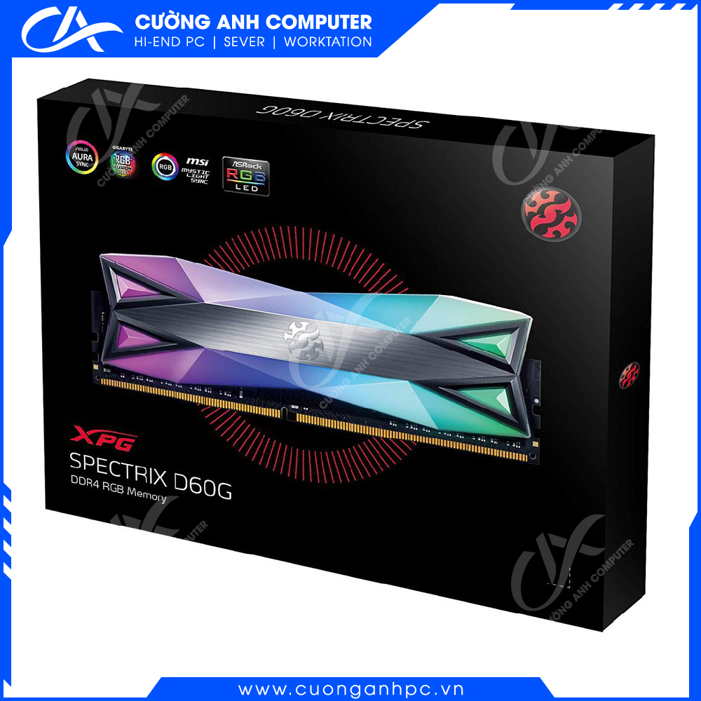 Ram PC Adata XPG Spectrix D60G RGB Grey 16GB DDR4 3200Mhz