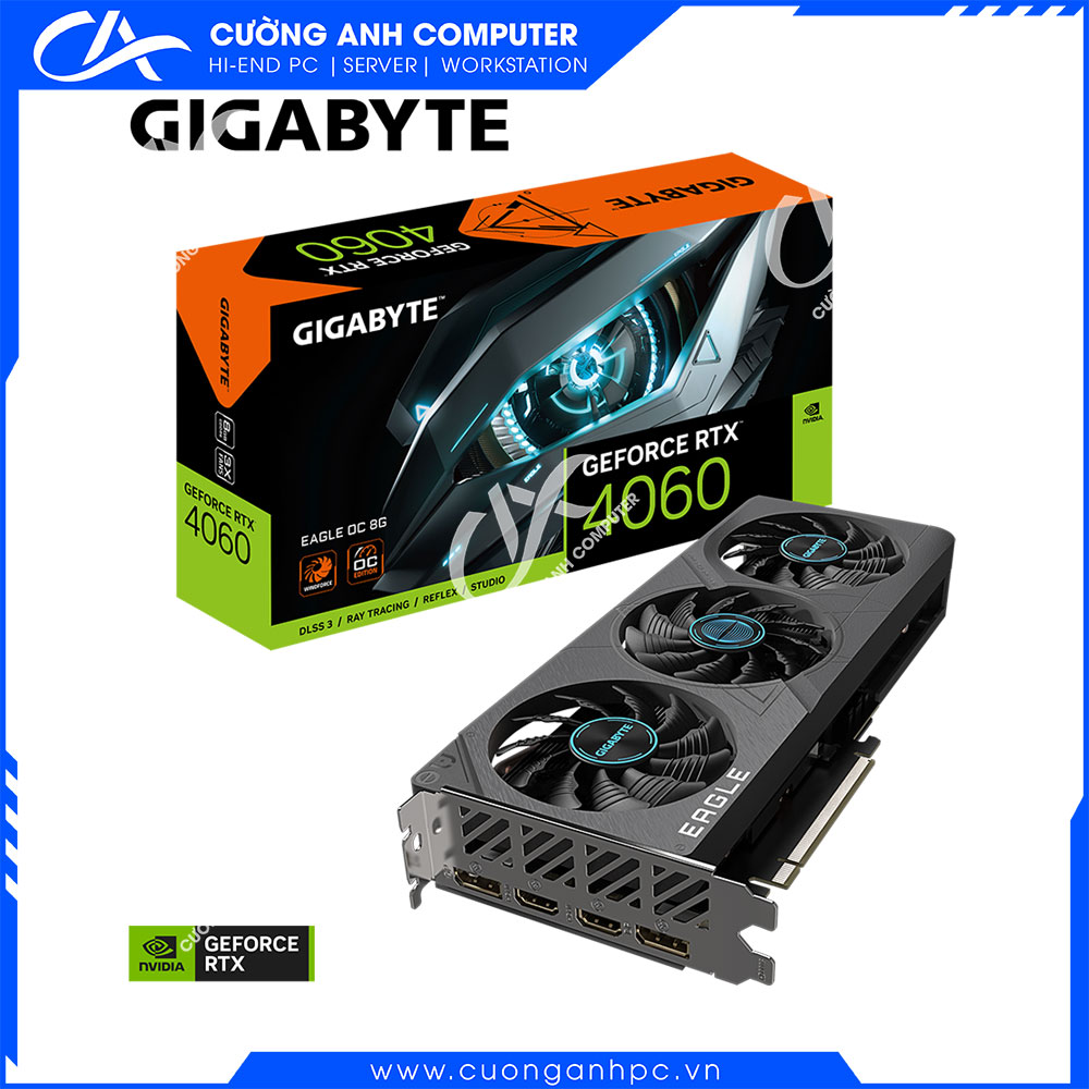  VGA Gigabyte GeForce RTX 4060 EAGLE OC 8G (GV-N4060EAGLE OC-8GD) 